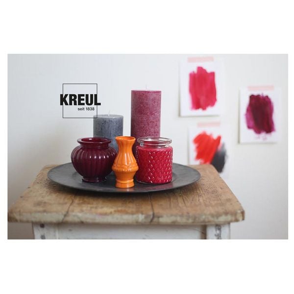 Produktbild: KREUL Acryl Glanzfarben Basis Set 6 x 20 ml, Gelb, Rot, Himmelblau, Gr&uuml;n, Hellbraun, Schwarz, 1 Pinsel