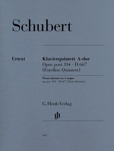 Produktbild: Franz Schubert - Quintett A-dur op. post. 114 D 667 f&uuml;r Klavier, Violine, Viola, Violoncello und Kontrabass (Forellen-Quintett)