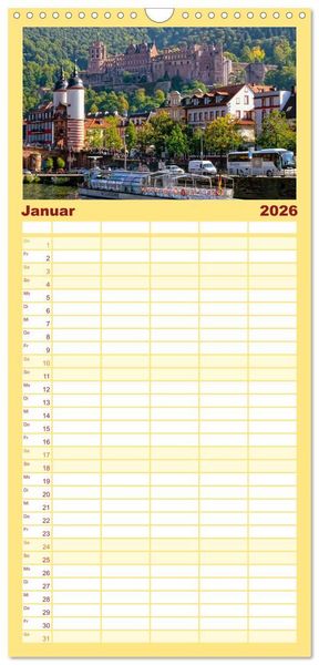 Produktbild: Familienplaner 2026 - 12 wundersch&ouml;ne Sehensw&uuml;rdigkeiten in Deutschland mit 5 Spalten (Wandkalender, 21 x 45 cm) CALVENDO