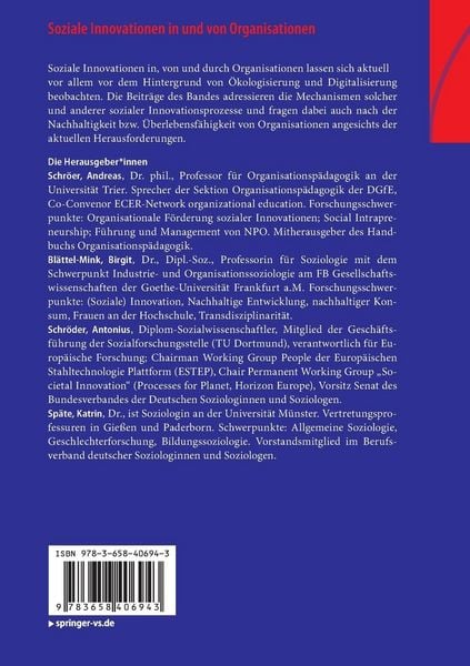 Produktbild: Soziale Innovationen in und von Organisationen