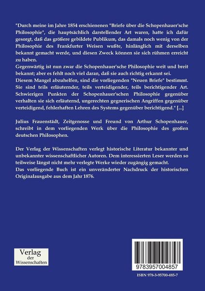Produktbild: Neue Briefe &uuml;ber die Schopenhauer&Acirc;&acute;sche Philosophie
