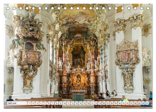 Produktbild: Bayerns Kirchen (Tischkalender 2026 DIN A5 quer), CALVENDO Monatskalender