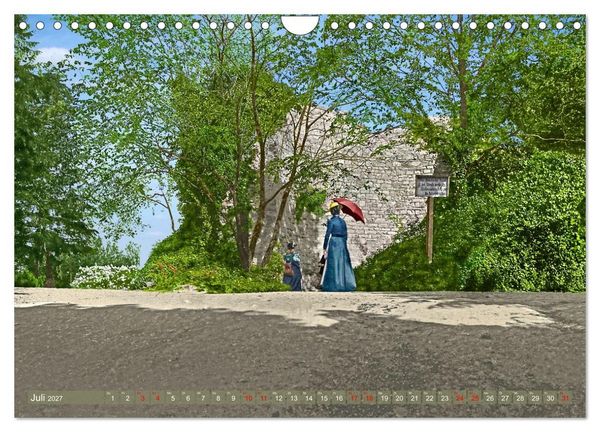 Produktbild: Aschersleben um 1900 &ndash; Auf der alten Burg - Kolorierte Schwarzwei&szlig;fotos (Wandkalender 2027 DIN A4 quer), CALVENDO Monatskalender