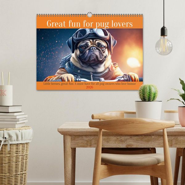 Produktbild: Great fun for pug lovers (Wall Calendar 2026 DIN A3 landscape), CALVENDO 12 Month Wall Calendar