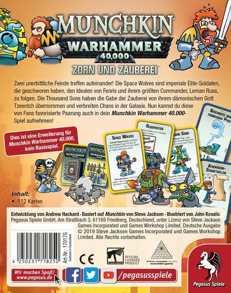 Produktbild: Pegasus - Munchkin Warhammer 40.000 - Zorn und Zauberei