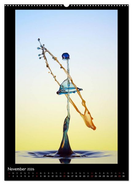 Produktbild: Au&szlig;ergew&ouml;hnliche Kunst - Wasser Tropfenfotografie (Wandkalender 2026 DIN A2 hoch), CALVENDO Monatskalender