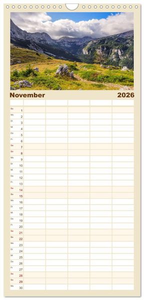 Produktbild: Familienplaner 2026 - Sutjeska-Nationalpark mit 5 Spalten (Wandkalender, 21 x 45 cm) CALVENDO