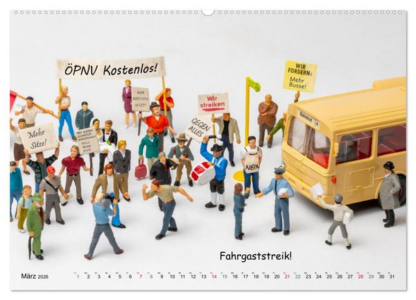Produktbild: Fahrgaststreik! ... und andere Mini-Welten (hochwertiger Premium Wandkalender 2026 DIN A2 quer), Kunstdruck in Hochglanz