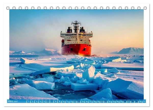 Produktbild: Eisbrecher in der Arktis (Tischkalender 2027 DIN A5 quer), CALVENDO Monatskalender