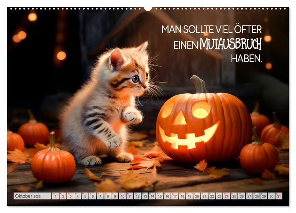 Produktbild: KATZEN-IRONIE Lach mal wieder (hochwertiger Premium Wandkalender 2026 DIN A2 quer), Kunstdruck in Hochglanz