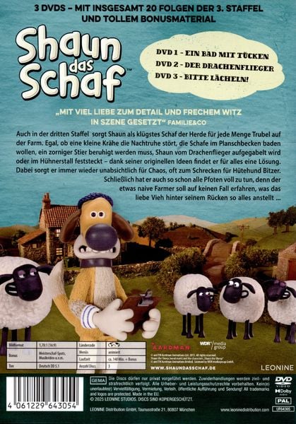 Produktbild: Shaun das Schaf - Staffel 3 - Komplettbox [3 DVDs]