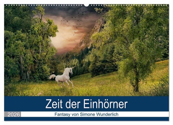 Zeit der Einhörner (Wandkalender 2026 DIN A2 quer), CALVENDO Monatskalender