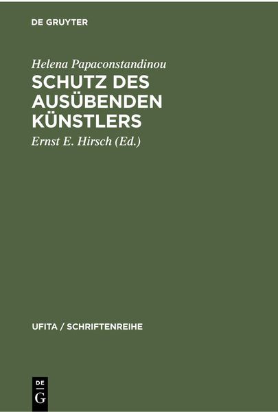 Produktbild: Schutz des Aus&uuml;benden K&uuml;nstlers