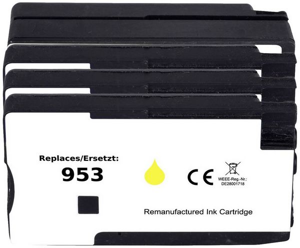 Produktbild: Renkforce Druckerpatrone ersetzt HP 953, 6ZC69AE, LS058AE, F6U12AE, F6U13AE, F6U14AE Kompatibel Kombi-Pack Schwarz, Cyan, Magenta, Gelb RF-5718854
