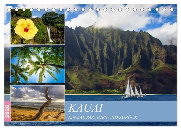 Produktbild: Kauai - Einmal Paradies und zur&uuml;ck (Tischkalender 2026 DIN A5 quer), CALVENDO Monatskalender