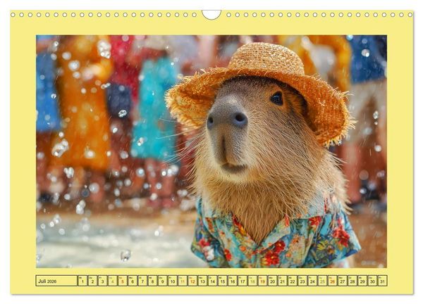 Produktbild: Capybaras on Tour. Wasserschweine als Weltenbummler (Wandkalender 2026 DIN A3 quer), CALVENDO Monatskalender