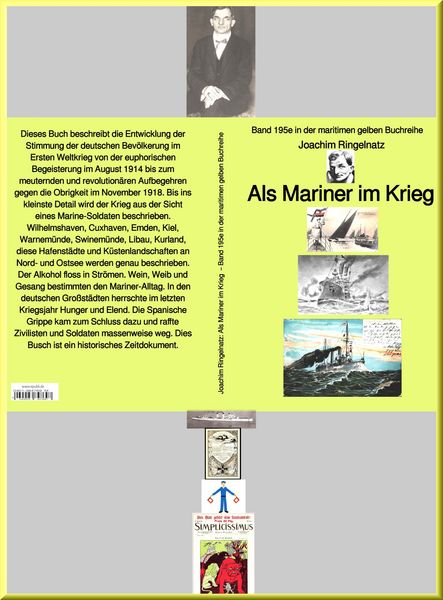 Produktbild: Joachim Ringelnatz: Als Mariner im Krieg - Band 195e in der maritimen gelben Buchreihe - bei J&uuml;rgen Ruszkowski