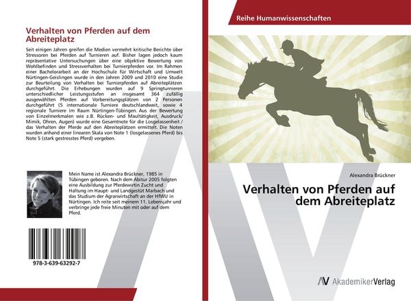 Verhalten von Pferden auf dem Abreiteplatz, Taschenbuch von Alexandra Brückner, AV Akademikerverlag, 9783639632927