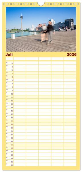 Produktbild: Familienplaner 2026 - D&uuml;sseldorfer - Ansichten mit 5 Spalten (Wandkalender, 21 x 45 cm) CALVENDO