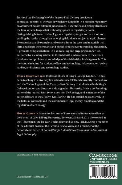 Produktbild: Law and the Technologies of the Twenty-First Century