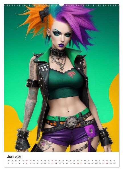 Produktbild: Punk Girls mit einer Prise New Wave (Wandkalender 2026 DIN A2 hoch), CALVENDO Monatskalender