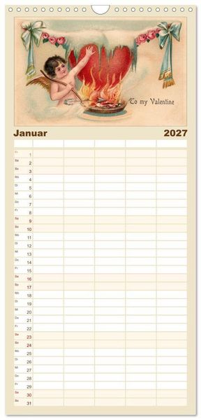 Produktbild: Familienplaner 2027 - Liebesboten mit 5 Spalten (Wandkalender, 21 x 45 cm) CALVENDO
