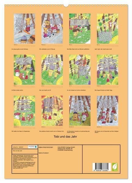 Produktbild: Tobi und das Jahr (hochwertiger Premium Wandkalender 2026 DIN A2 hoch), Kunstdruck in Hochglanz