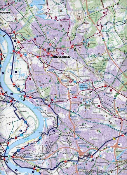 Produktbild: KOMPASS Fahrradkarte 3214 Kreis Wesel mit Duisburg, Oberhausen, Kempen mit Knotenpunkten 1:50.000