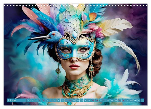 Produktbild: Maskerade Deluxe (Wandkalender 2026 DIN A3 quer), CALVENDO Monatskalender