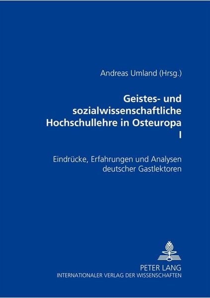 Produktbild: Geistes- und sozialwissenschaftliche Hochschullehre in Osteuropa I