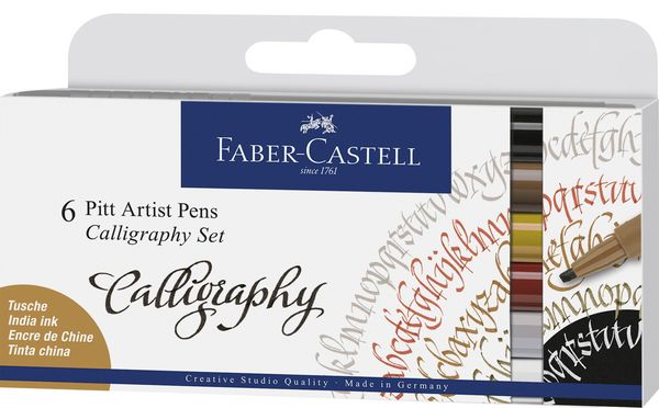 Produktbild: Faber-Castell Tuschestifte Pitt Artist Pens Calligraphy, 6er Etui