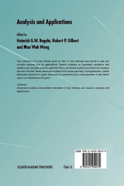 Produktbild: Analysis and Applications - ISAAC 2001