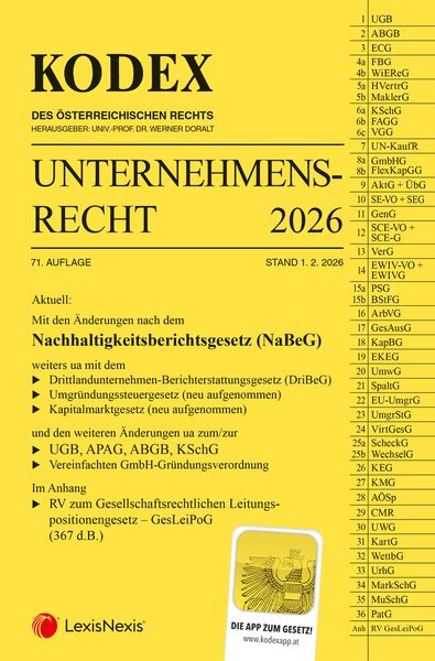 Produktbild: KODEX Unternehmensrecht 2026