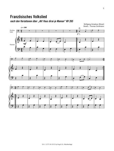 Produktbild: Melodien f&uuml;r Kontrabass - von Bach bis Holst