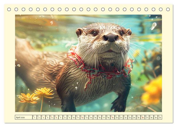 Produktbild: Modische Welle im Fischotter-Land. Charme und Stil (Tischkalender 2026 DIN A5 quer), CALVENDO Monatskalender