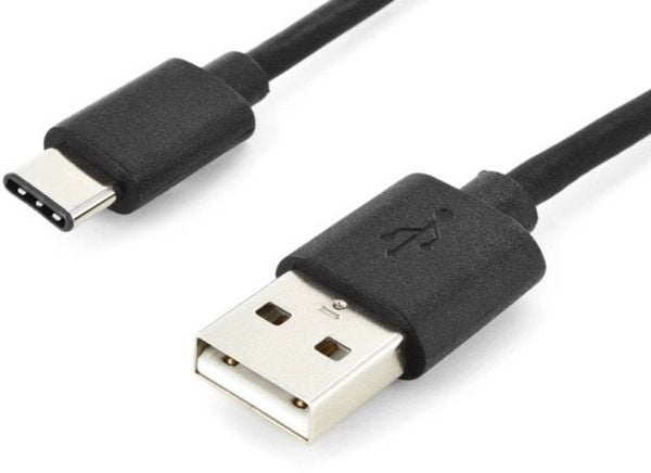 Produktbild: Digitus USB-Kabel USB 2.0 USB-C&reg; Stecker, USB-A Stecker 1.00 m Schwarz Flexibel AK-300154-010-S