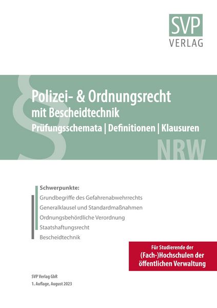 Produktbild: Polizei- und Ordnungsrecht