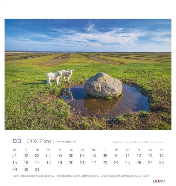 Produktbild: Sylt Impressionen Postkartenkalender 2027