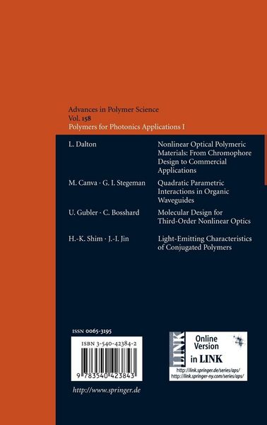 Produktbild: Polymers for Photonics Applications I
