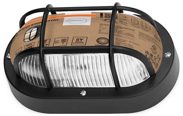Produktbild: OSRAM HOMELIGHTING Bulkhead Essential Oval E27 Black 4058075845589 Deckenleuchte, Wandleuchte Schwarz