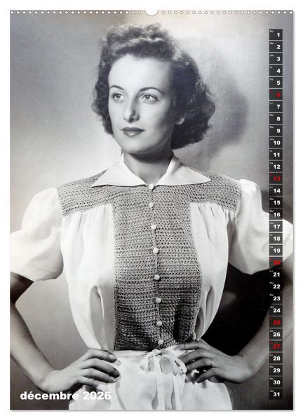 Produktbild: Deux mannequins des ann&eacute;es 1950 - Les jumelles Thea et Helga (Calendrier mural 2026 DIN A2 horizontal) calendrier de bureau
