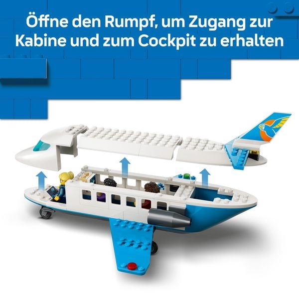 Produktbild: LEGO City 60492 Passagierjet, Bauset mit Spielzeugflieger, Rollenspiele f&uuml;r Kinder ab 4 Jahren