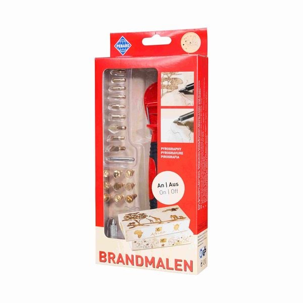 Produktbild: PEBARO 0262 - Brandmalkolben mit An/Aus Schalter und 20 Aufs&auml;tzen