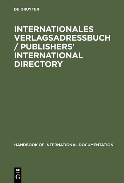 Produktbild: Internationales Verlagsadre&szlig;buch / Publishers' international directory