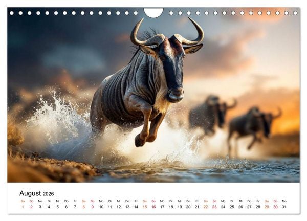 Produktbild: Gnus - die gro&szlig;en Wanderer (Wandkalender 2026 DIN A4 quer), CALVENDO Monatskalender