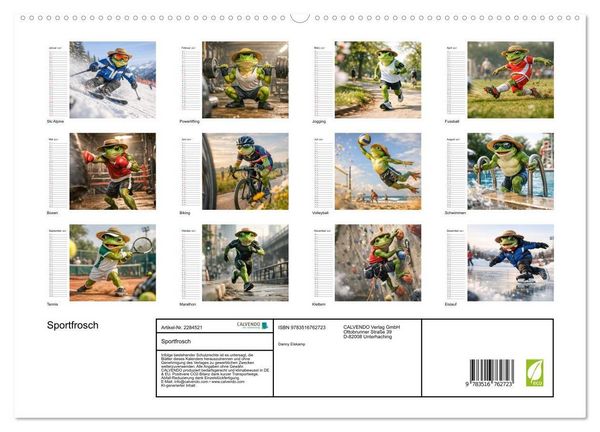 Produktbild: Sportfrosch (hochwertiger Premium Wandkalender 2027 DIN A2 quer), Kunstdruck in Hochglanz