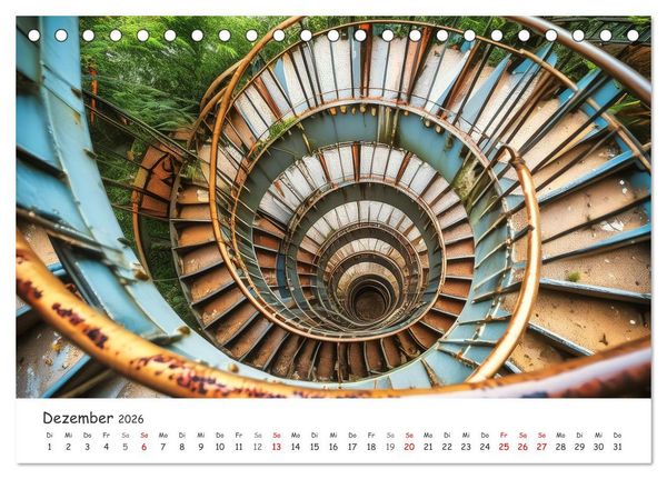 Produktbild: KI - Lost Places aus dem Rechner (Tischkalender 2026 DIN A5 quer), CALVENDO Monatskalender