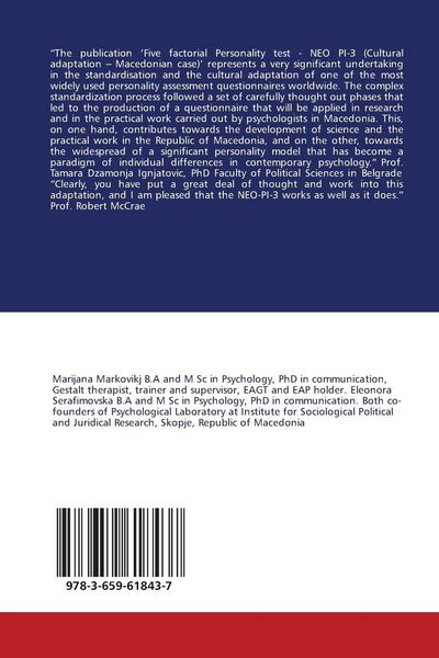 Produktbild: Five Factorial Psychological Test of Personality - NEO PI -3