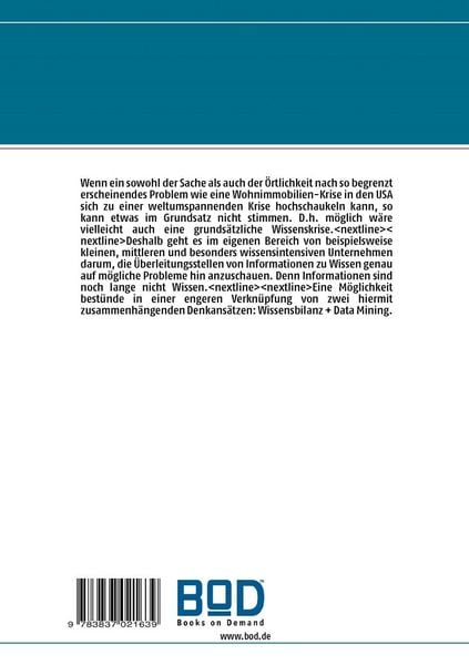 Produktbild: Data Mining als Wissensbilanz-Zubringer
