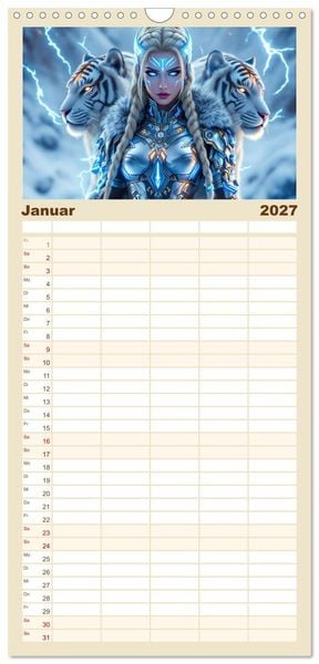Produktbild: Familienplaner 2027 - Wilde Seelen mit 5 Spalten (Wandkalender, 21 x 45 cm) CALVENDO